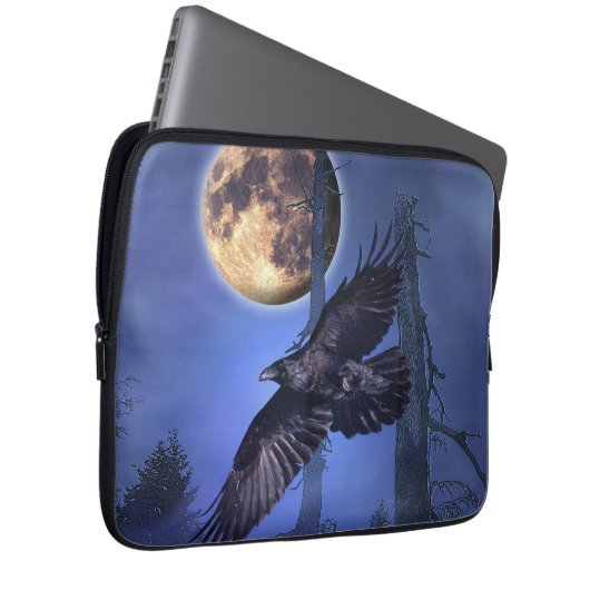 Raven and Moon Laptop Sleeve (Vorne Rechts)