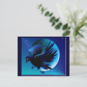 Raven and Moon_ Postcard Postkarte (Stehend Vorderseite)
