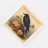Raven and Pumpkins Halloween: Essen, Trinken, Beän Serviette (Ecke)