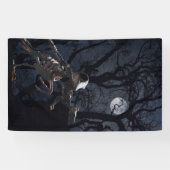Raven and Rat Skeleton in Moonlight Banner (Horizontal)