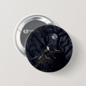 Raven and Rat Skeleton in Moonlight Button (Vorne & Hinten)