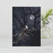 Raven and Rat Skeleton in Moonlight Einladung (Stehend Vorderseite)