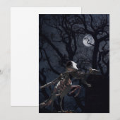 Raven and Rat Skeleton in Moonlight Einladung (Vorne/Hinten)