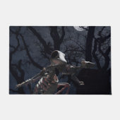 Raven and Rat Skeleton in Moonlight Fußmatte (Vorderseite)