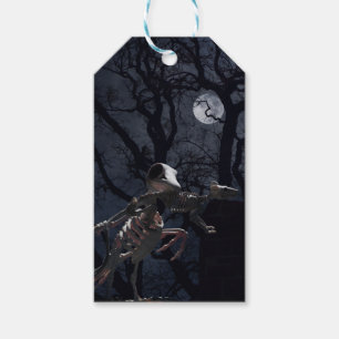 Raven and Rat Skeleton in Moonlight Geschenkanhänger