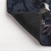 Raven and Rat Skeleton in Moonlight - Halloween Mousepad (Ecke)