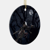 Raven and Rat Skeleton in Moonlight Keramik Ornament (Rechts)
