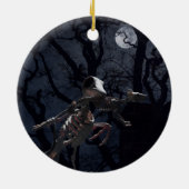 Raven and Rat Skeleton in Moonlight Keramik Ornament (Hinten)