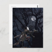Raven and Rat Skeleton in Moonlight Postkarte (Vorne/Hinten)