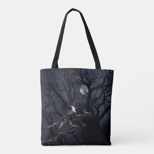 Raven and Rat Skeleton in Moonlight Tasche (Rückseite)