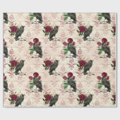 Raven and Rose Damask Geschenkpapier (Flach)