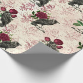 Raven and Rose Damask Geschenkpapier (Ecke)