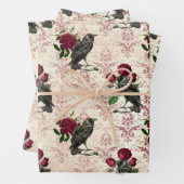 Raven and Rose Damask Geschenkpapier Set (Beispiel)