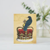 Raven and Royal Crown Postkarte (Stehend Vorderseite)