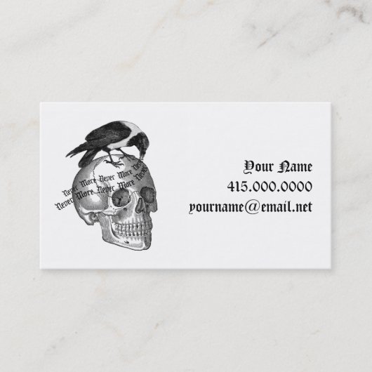 Raven and Skull Blogger Card Visitenkarte (Vorderseite)