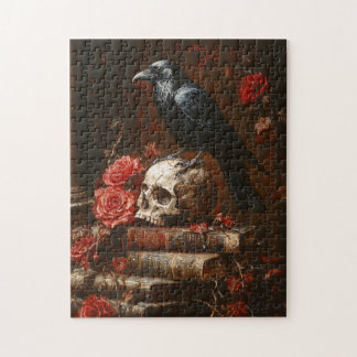 Raven and Skull Gothic Still Life Puzzle