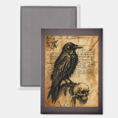 Raven and Skull Junk Journal Page Magnet (Vorderseite/Rückseite)