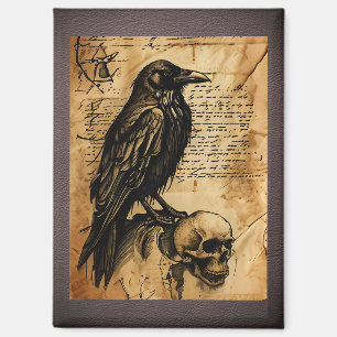 Raven and Skull Junk Journal Page Magnet