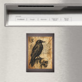 Raven and Skull Junk Journal Page Magnet (In Situ (Geschirrspüler))