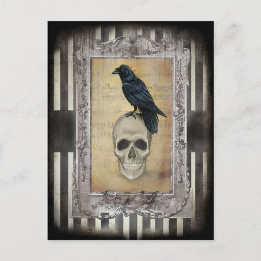 Raven and Skull Postkarte (Vorderseite)