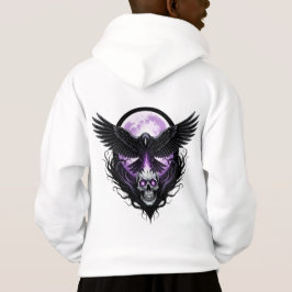Raven and Skull Under the Haunted Moon Hoodie