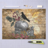 Raven and Skulls Floral Vintag Seidenpapier (Handwerk)