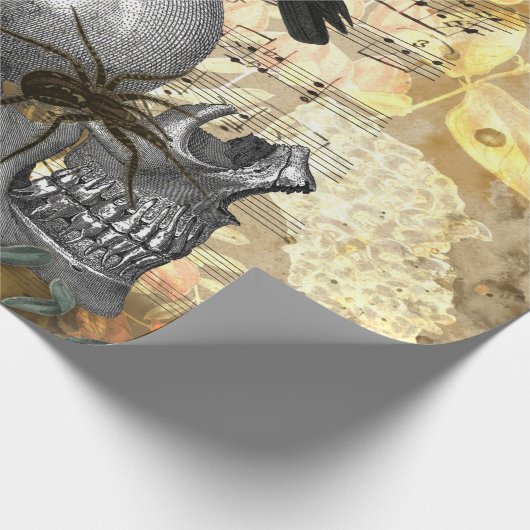 Raven and Skulls Geschenkpapier (Ecke)