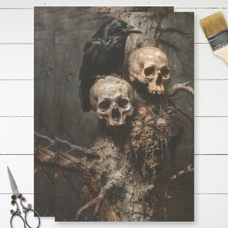 Raven and Skulls Spookoky Dekoupage Tissue Seidenpapier