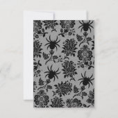 Raven and Spider Damask Gray Linen UAWG RSVP Karte (Rückseite)