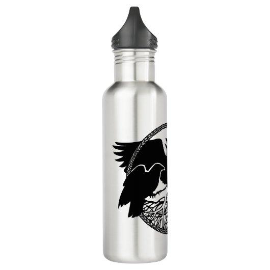 Raven Art Cool Crow Art Sport Flasche Trinkflasche (Links)