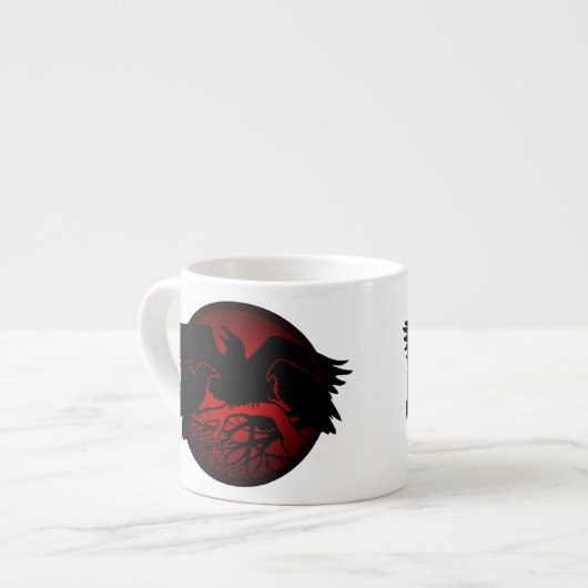 Raven Art Cup Native Art Raven Coffee Espresso Cup Espressotasse (Vorderseite Links)