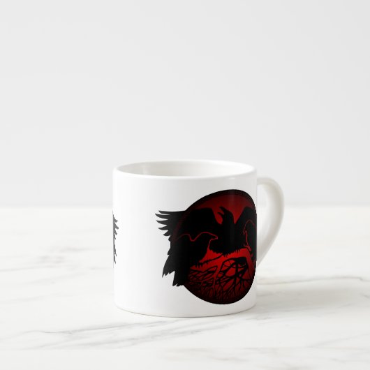 Raven Art Cup Native Art Raven Coffee Espresso Cup Espressotasse (Vorderseite Rechts)