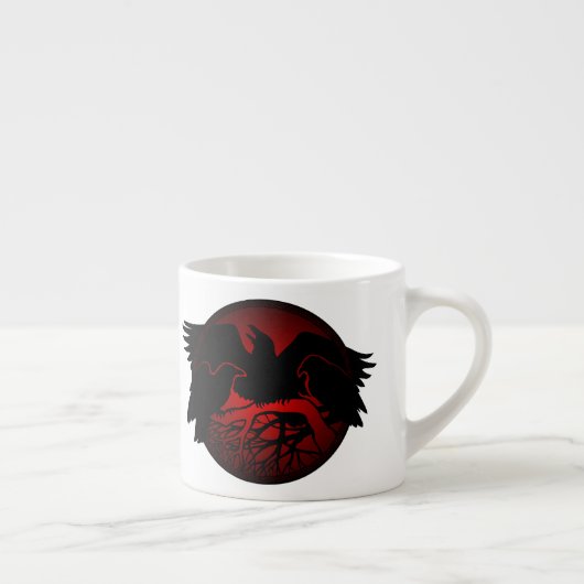 Raven Art Cup Native Art Raven Coffee Espresso Cup Espressotasse (Rechts)