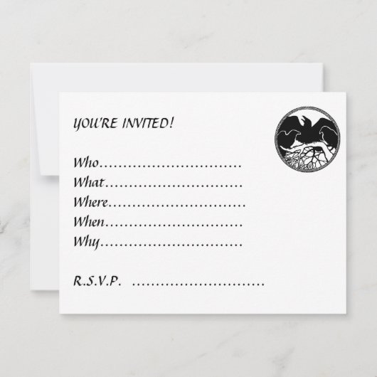Raven Art Einladungen Personalisierte Kunstkarte (Rückseite)
