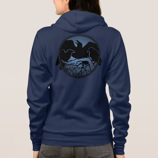 Raven Art Jacket Women's Raven Crow Sport Jacket Hoodie (Rückseite)