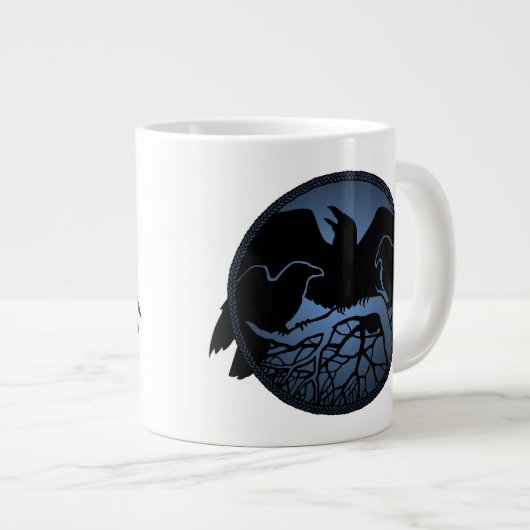 Raven Art Jumbo Tasse Coole Crow Art Cups & Tasse (Vorderseite Rechts)