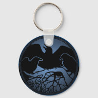 Raven Art Keychain Wildlife Crow / Raven Gifts