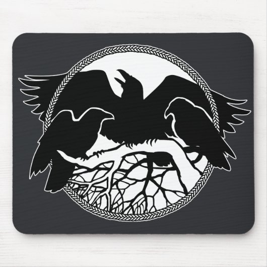 Raven Art Mouspads Coole Crow Art Computergeschenk Mousepad (Vorne)