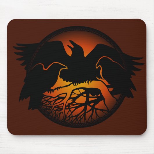 Raven Art Mouspads Coole Crow Art Computergeschenk Mousepad (Vorne)