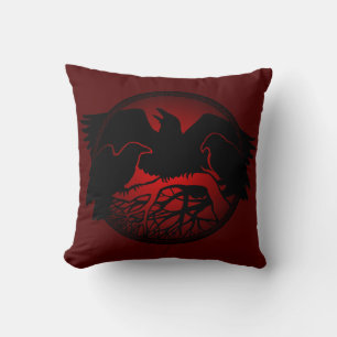 Raven Art Pillow Native Spirit Animal Raven Pillow Kissen