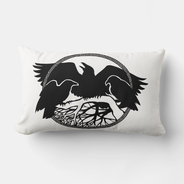 Raven Art Pillow Native Spirit Animal Raven Pillow Lendenkissen (Vorderseite)