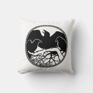 Raven Art Pillows First Nations Wildlife Pillows Kissen
