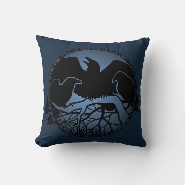 Raven Art Pillows First Nations Wildlife Pillows Kissen (Vorderseite)