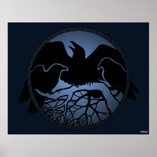 Raven Art Posters Native Wildlife Art Prints Deco Poster (Vorne)