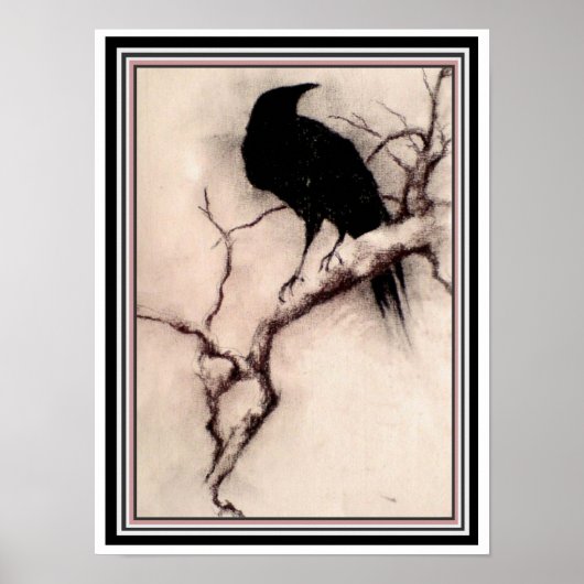 "Raven at Dawn" 12 x 16 Poster (Vorne)