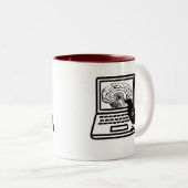 Raven Atom Brain Laptop Zwei Tone Kaffee Tasse (VorderseiteRechts)