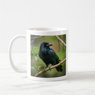 Raven auf einem Baumzweig Kaffeetasse