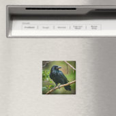 Raven auf einem Baumzweig Magnet (In Situ (Geschirrspüler))