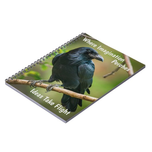 Raven auf einem Baumzweig Notizblock (Linke Seite)