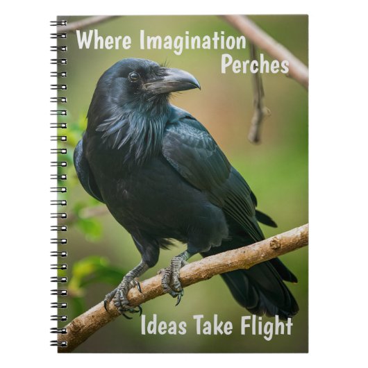 Raven auf einem Baumzweig Notizblock (Vorderseite)